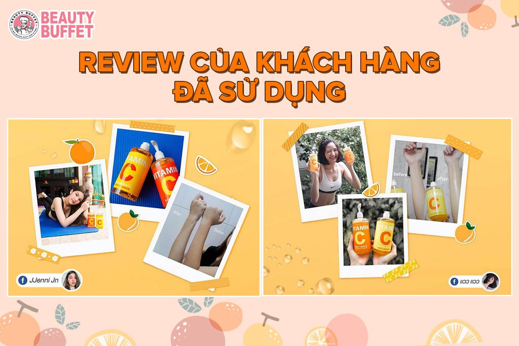 Tinh chất dưỡng thể sau khi tắm dưỡng trắng và phục hồi da chuyên sâu Scentio Vitamin C 450ml