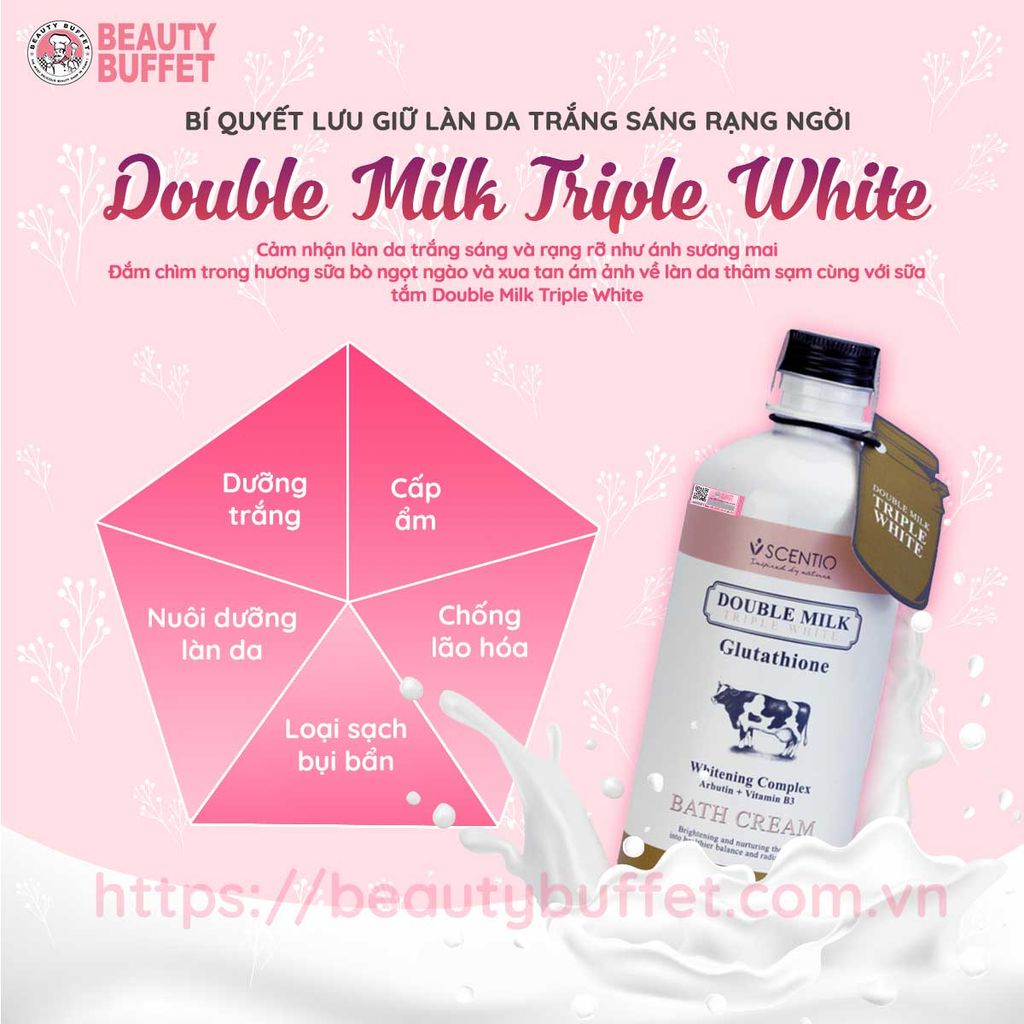 Sữa tắm trắng da Scentio Double Milk