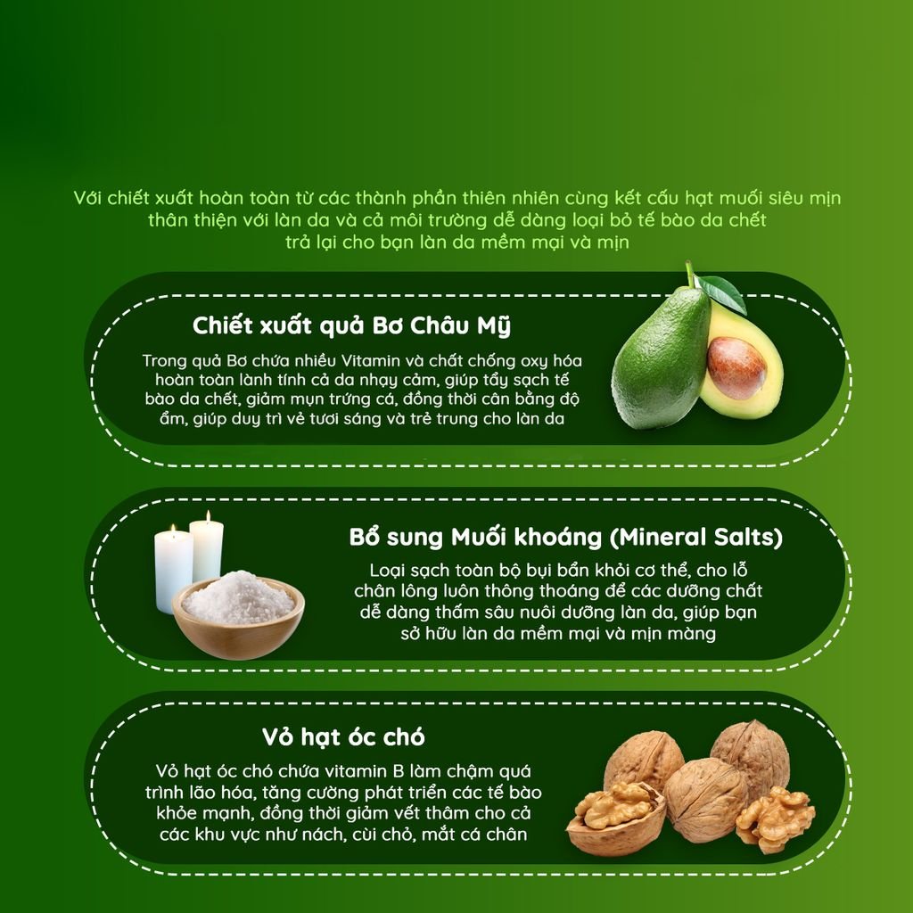 Tẩy tế bào chết body Avocado