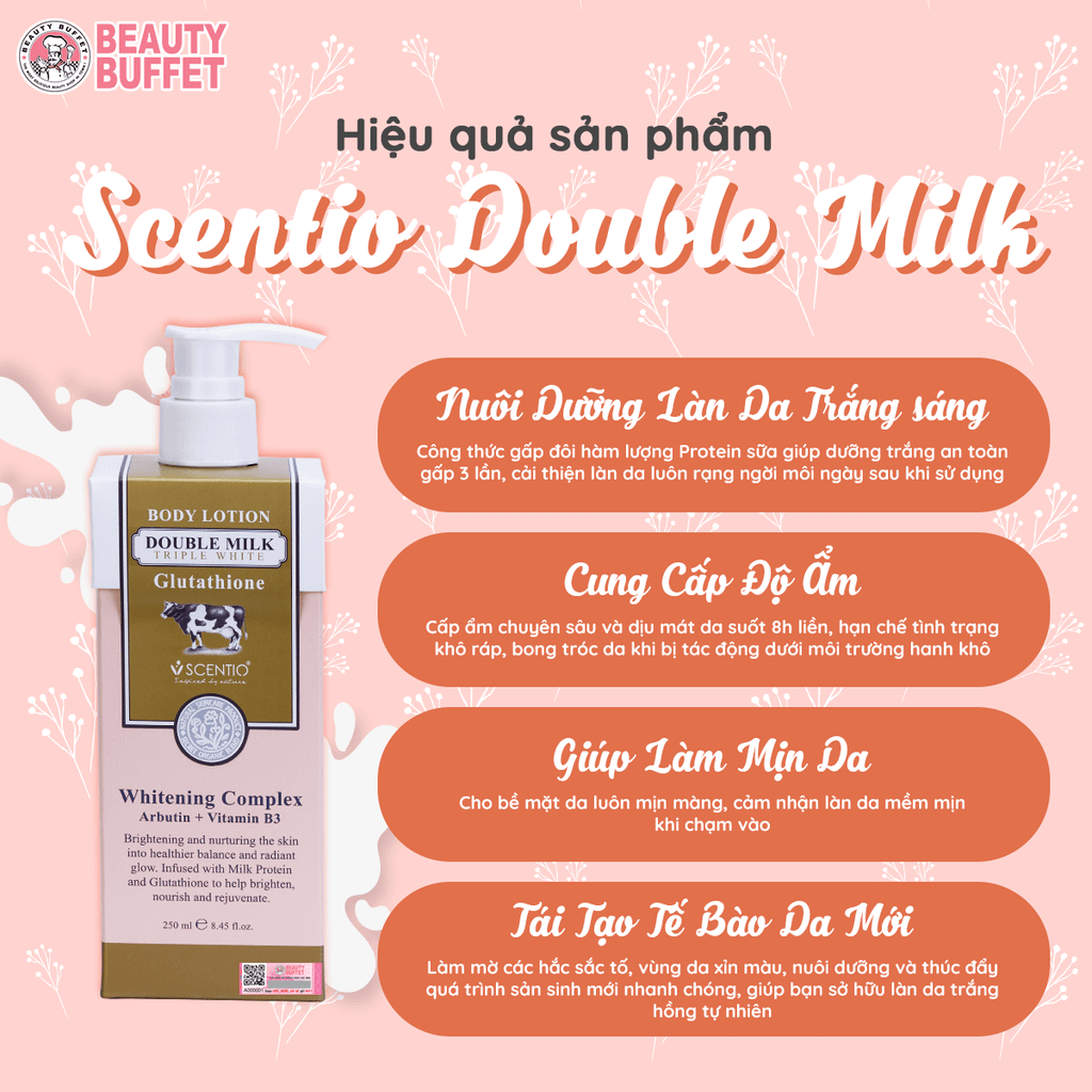 Dưỡng thể trắng da Double Milk