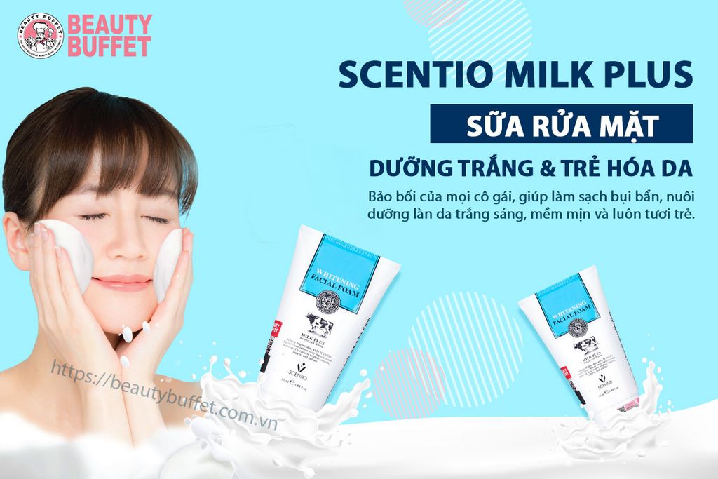 Sữa rửa mặt trắng da Scentio Milk Plus