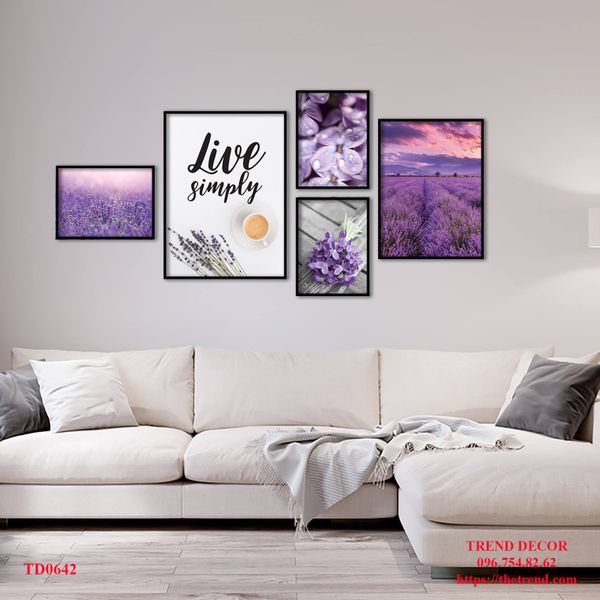 tranh bộ treo tường lavender