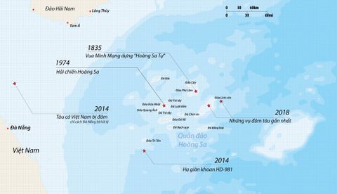 Danh sách các thực thể địa lý thuộc quần đảo Hoàng Sa (Việt Nam)