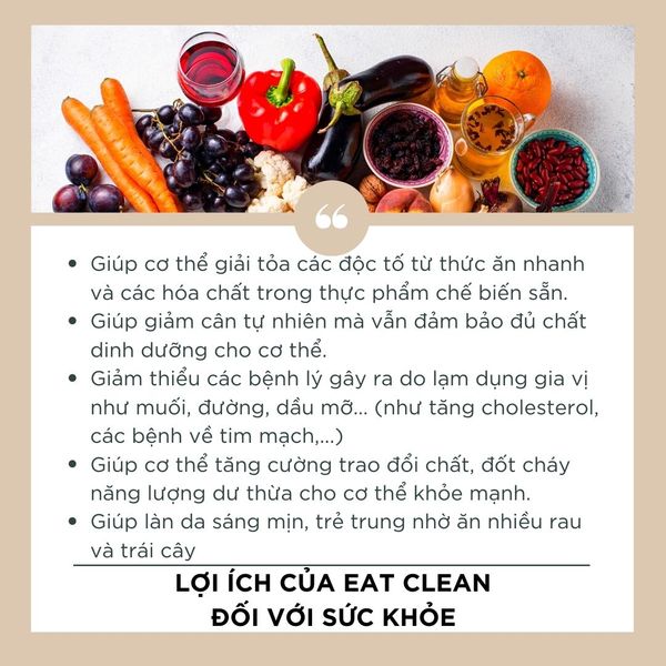 Lợi ích của eat clean đối với sức khỏe