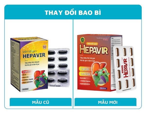 Thông báo thay đổi nhà sản xuất và bao bì sản phẩm thực phẩm bảo vệ sức khỏe Viên bổ gan Hepavir