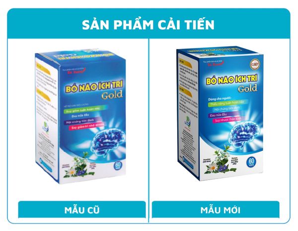 Thông báo sản phẩm cải tiến Thực phẩm bảo vệ sức khỏe Bổ Não Ích Trí Gold