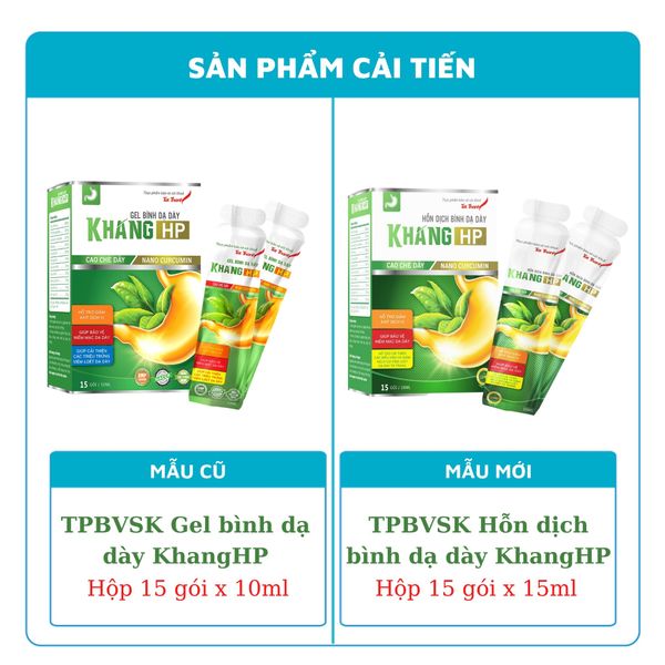 Thông báo sản phẩm mới Thực phẩm bảo vệ sức khỏe Hỗn dịch bình dạ dày KhangHP