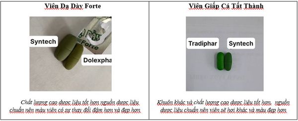 Thông báo thay đổi nhà sản xuất, màu viên của sản phẩm Thực phẩm bảo vệ sức khỏe Viên Dạ Dày Forte và sản phẩm Thực phẩm bảo vệ sức khỏe Viên Giấp Cá Tất Thành