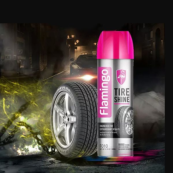 Chai Xịt Bóng Lốp Xe Phục Hồi Và Làm Sáng Lốp Xe Ô Tô Thương Hiệu Flamingo Tire Shine F010