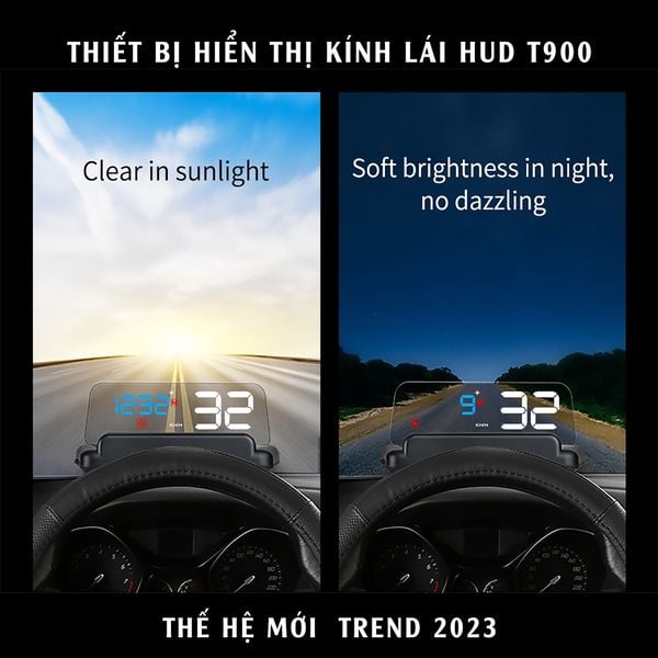 HUD T900 - Thiết Bị Hiển Thị Kính Lái Ô Tô