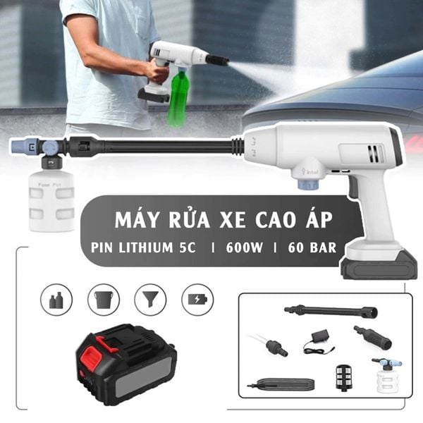 Máy rửa xe chạy pin