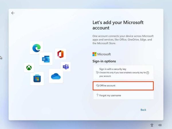 Cách đơn giản để bỏ qua bước đăng nhập tài khoản Microsoft khi thiết l