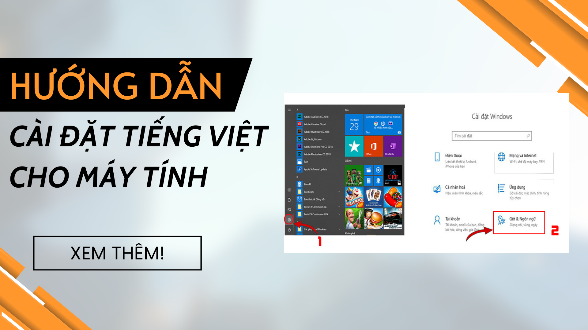 CÀI ĐẶT TIẾNG VIỆT CO MÁY TÍNH