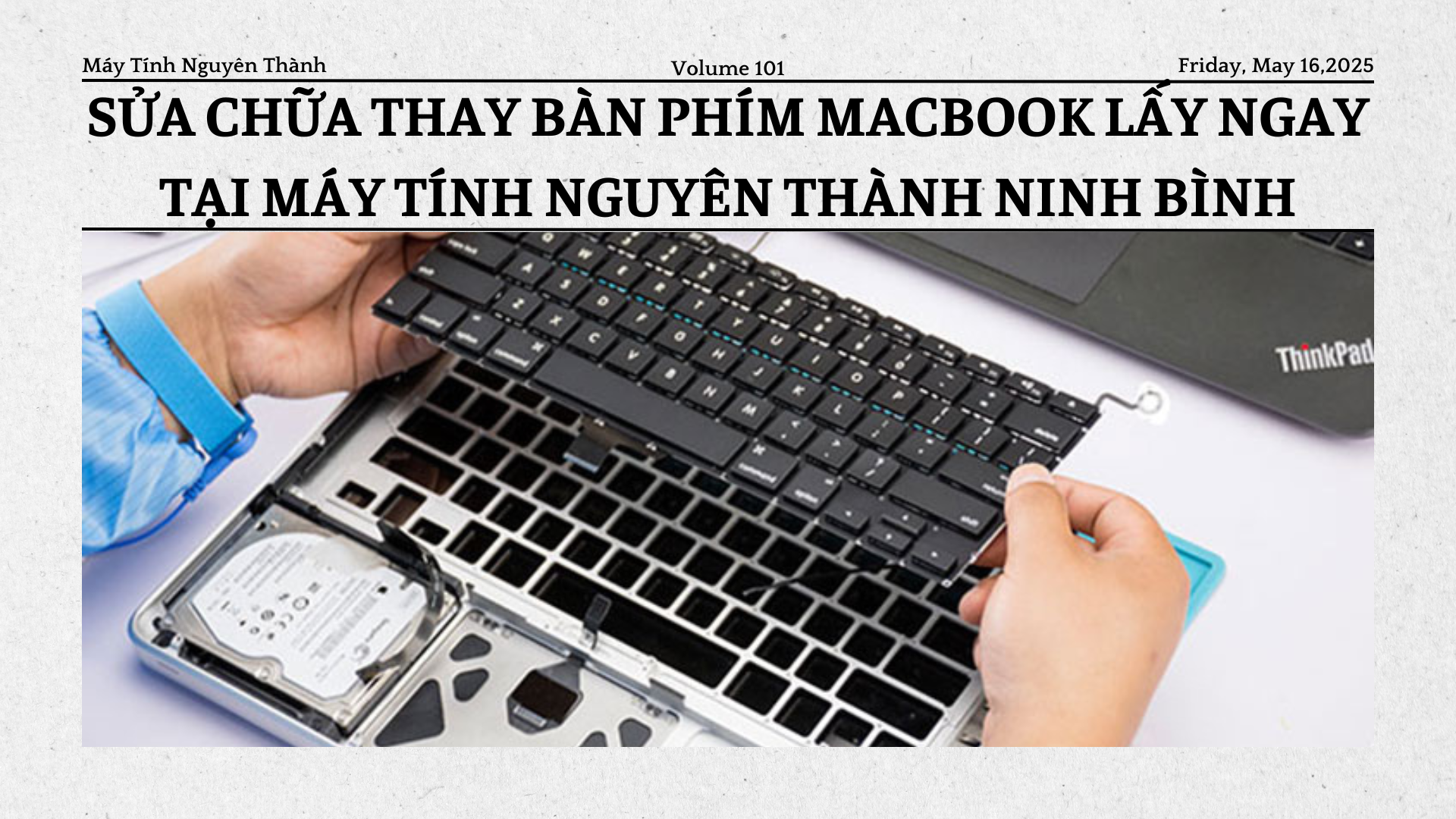 Sửa Chữa Thay Bàn Phím MacBook Lấy Ngay Tại Máy Tính Nguyên Thành Ninh Bình