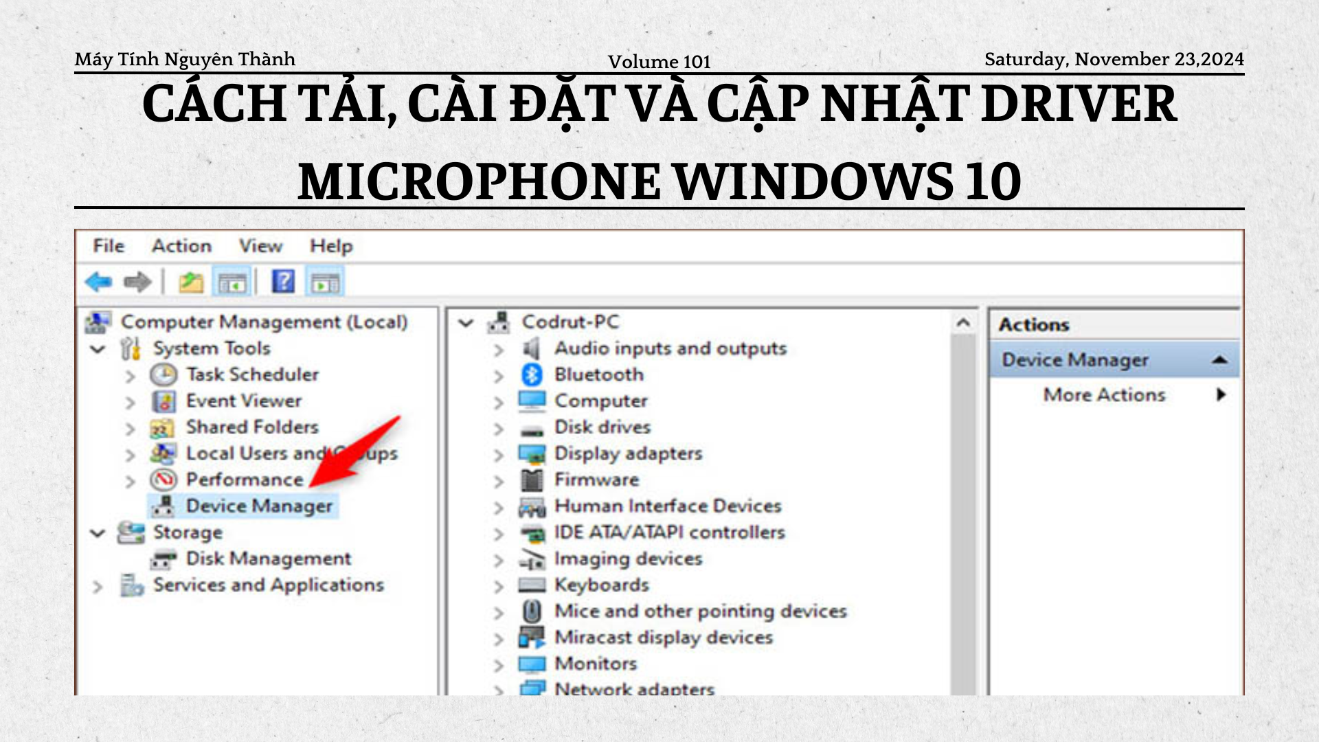 Cách tải, cài đặt và cập nhật driver microphone Windows 10