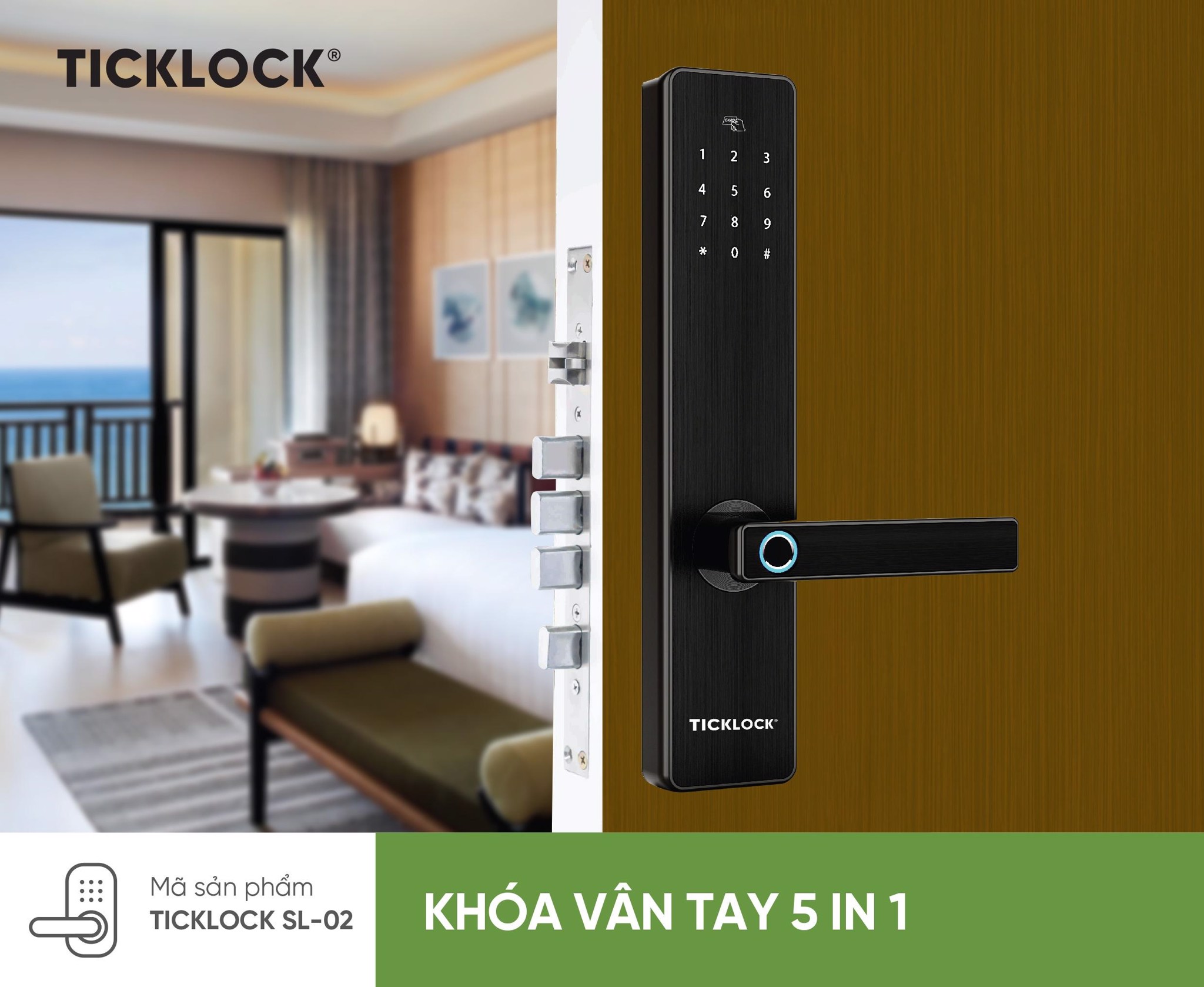 TICKLOCK – Khóa cửa vân tay tích hợp APP quản lý trên smartphone