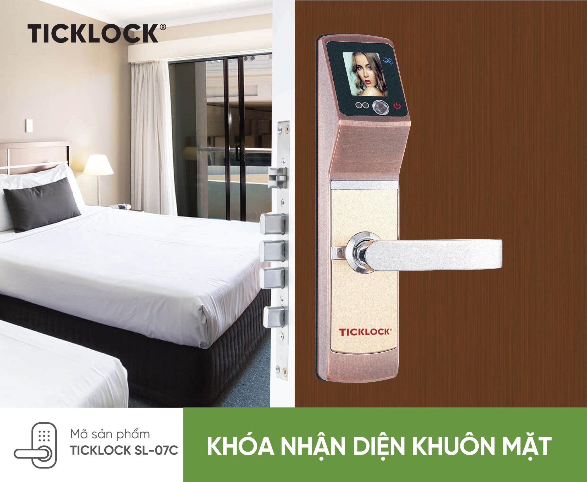 Khóa điện tử TICKLOCK SL-07C (nhận diện khuôn mặt)