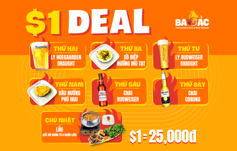 [$1 DEAL] BA GÁC TUNG DEAL HOT MỖI NGÀY TRONG TUẦN