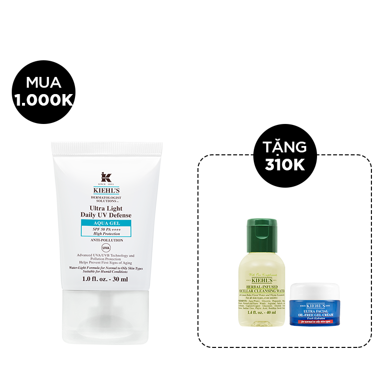 Gel Chống Nắng Kiehl's Ultra Light Daily UV Defense Aqua Gel SPF 50 PA++++ 30ml