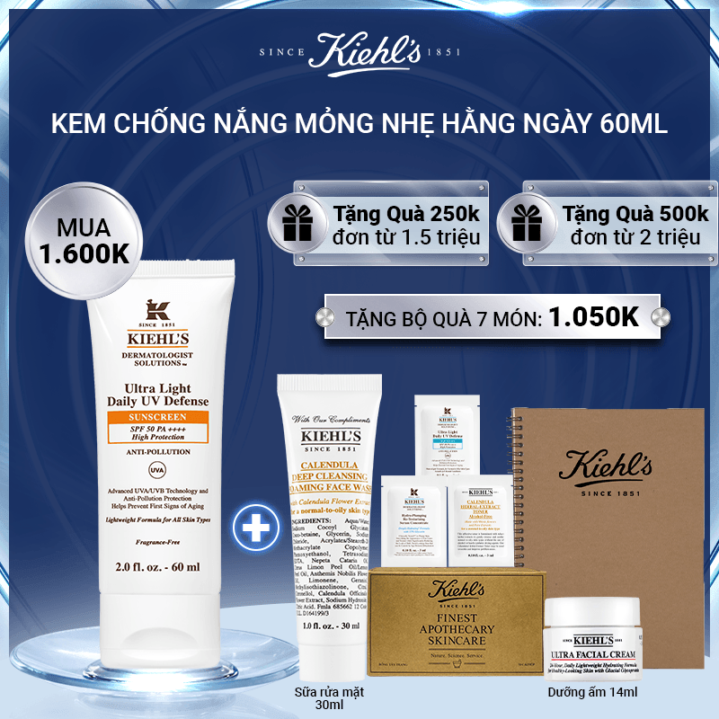 Set Kem Chống Nắng Ultra Light Daily UV Defense SPF 50 PA++++ Anti-pollution 60ml