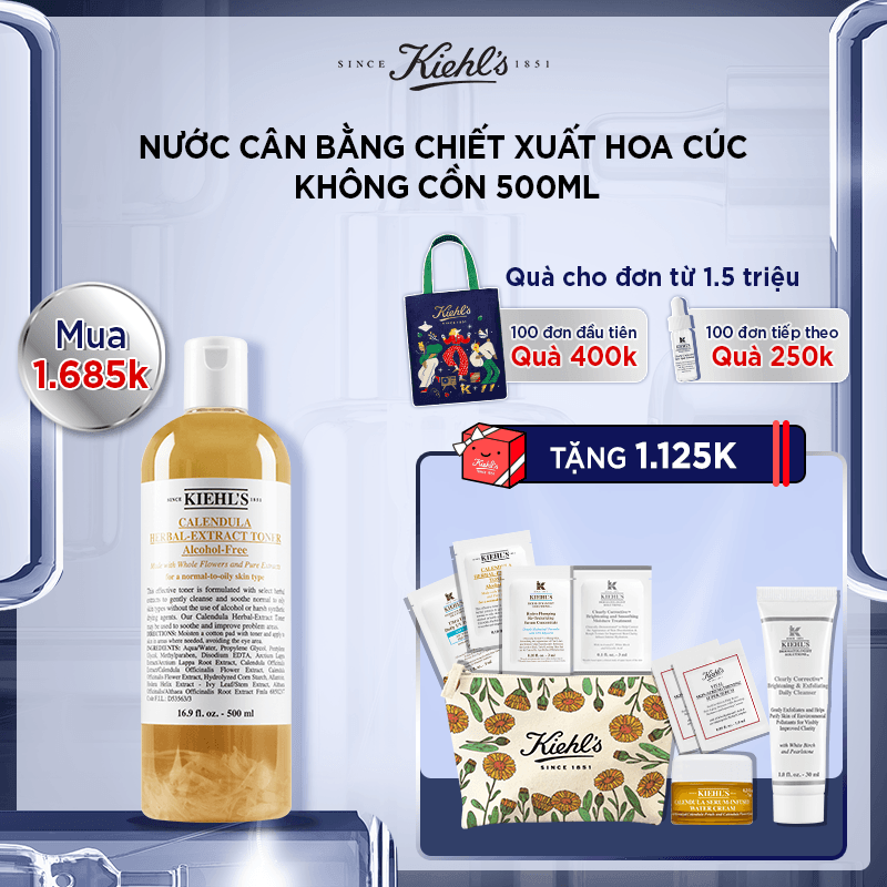 Bộ sản phẩm NƯỚC CÂN BẰNG CHIẾT XUẤT HOA CÚC KHÔNG CỒN 500ML