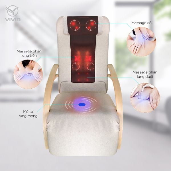 Hệ thống massage trên ghế massage Vivir