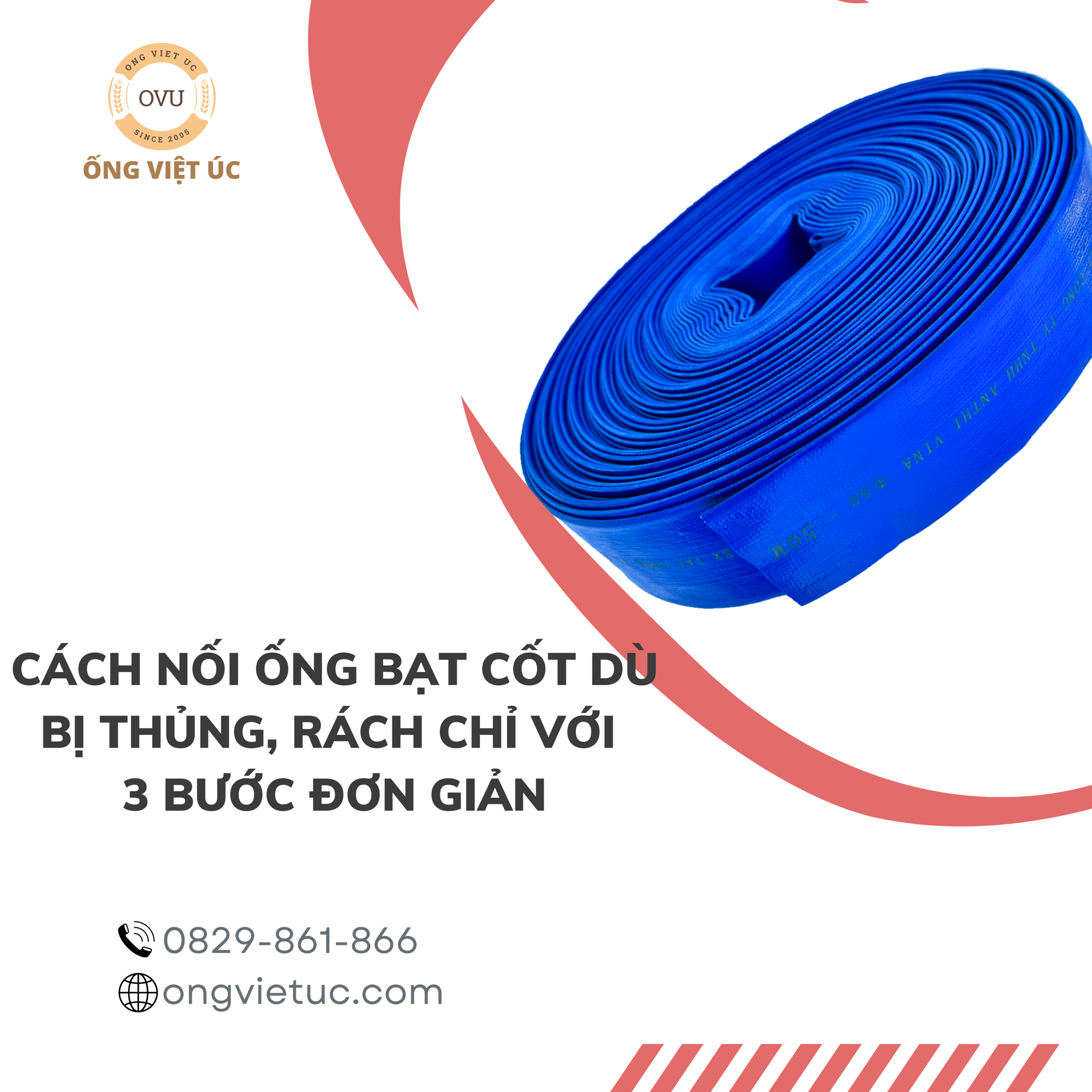 Cách nối ống bạt cốt dù bị thủng, rách chỉ với 3 bước đơn giản