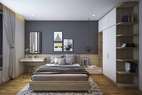 Không gian phòng ngủ hiện đại, đẳng cấp với đầy đủ tiện nghi từ gỗ công nghiệp
