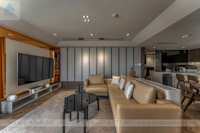 thiết kế nội thất phòng khách căn hộ Saigon Roya