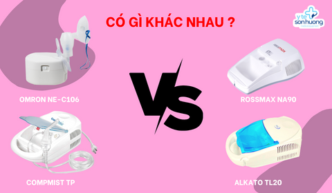 Máy xông mũi họng Omron NE-C106, Rossmax, Compmist, Alkato: có gì khác nhau ?