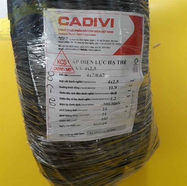 100m dây cáp điện Cadivi CVV 300/500V