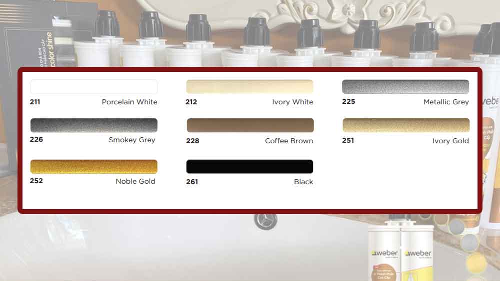 Bảng màu keo chà ron hai thành phần