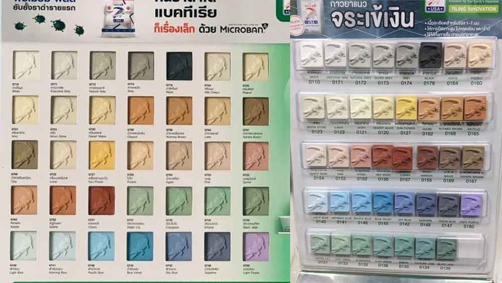 Bảng màu keo chà ron