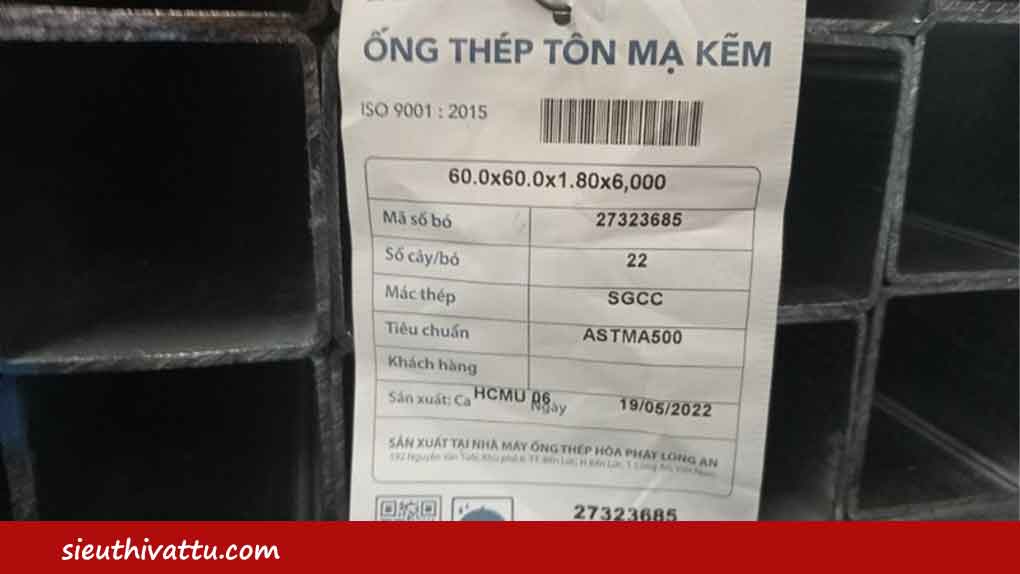 thép hộp mạ kẽm 40x40 vuông