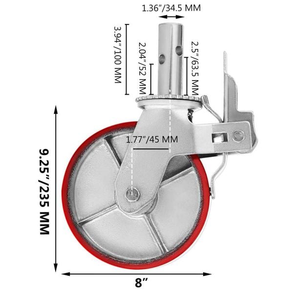 Cấu tạo của bánh xe giàn giáo D200