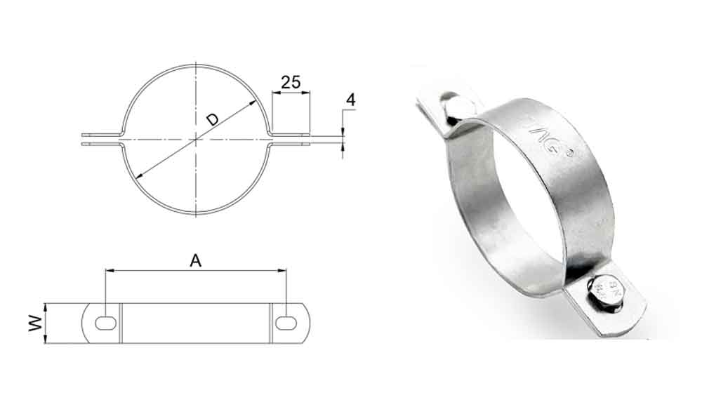 Cấu tạo đai kẹp 2 mảnh