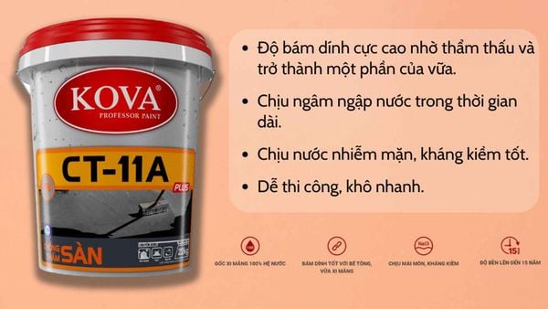 Đặc tính của chống thấm sàn CT - 11A KOVA