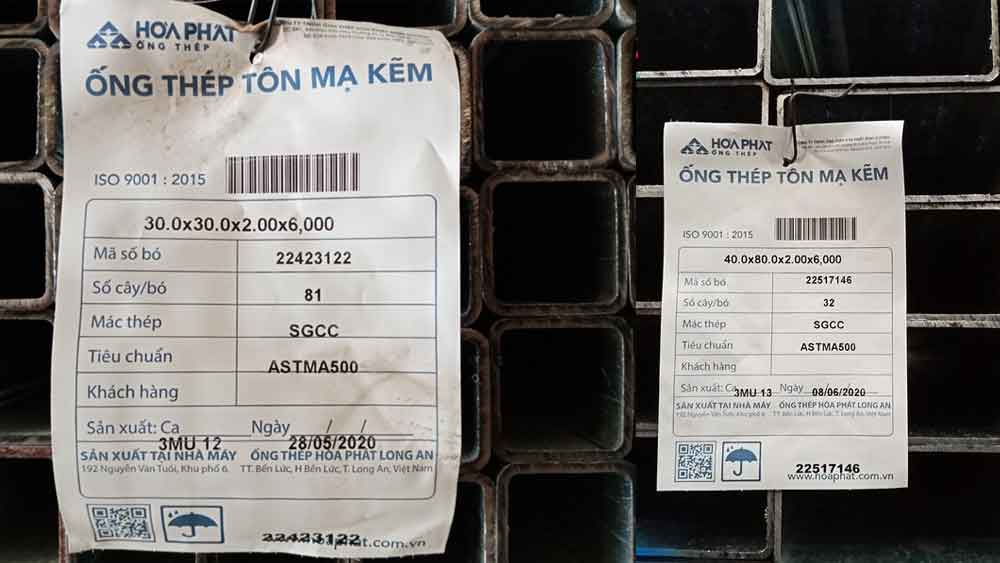 thông số sắt hộp hòa phát