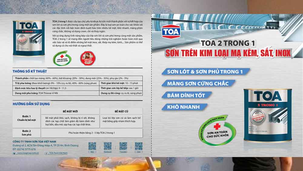 Thông số kỹ thuật sơn TOA 2IN1