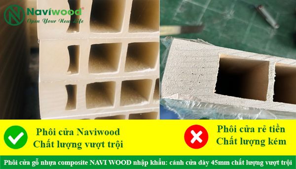Phôi cửa gỗ nhựa composite nhập khẩu và phôi cửa gỗ nhựa composite trong nước