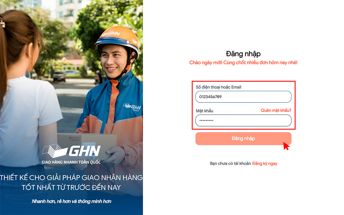 Hướng dẫn trải nghiệm phiên bản web khachhang.ghn.vn