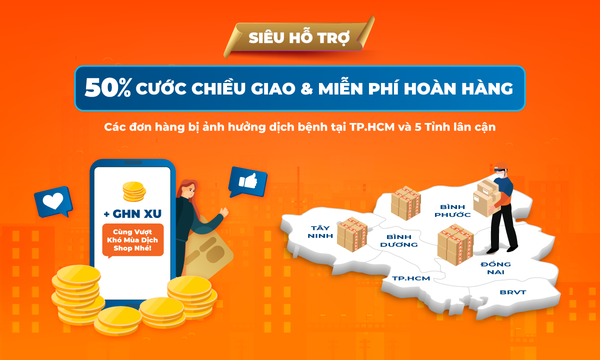 GHN San Sẻ Gánh Nặng Cùng Shop Với Siêu Hỗ Trợ “50% Cước Chiều Giao & Miễn Phí Hoàn Hàng”