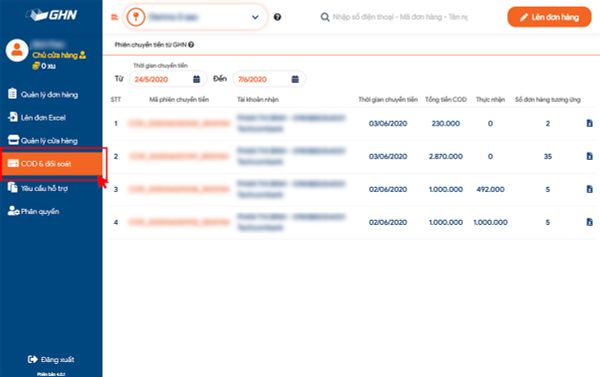 Tôi chưa nhận được tiền thu hộ COD mà GHN đã chuyển khoản?