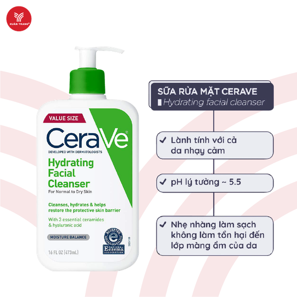 SỮA RỬA MẶT FOAMING CLEANSER FOR NORMAL TO OILY SKIN 473ML CERAVE