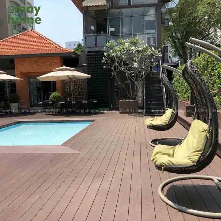 Cách chọn sàn gỗ nhựa composite lót hồ bơi