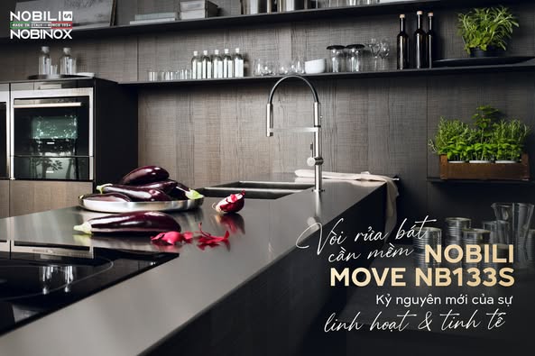 Vòi rửa bát cần mềm Nobili Move NB133S - Kỷ nguyên mới của sự linh hoạt và tinh tế trong thiết kế nhà bếp
