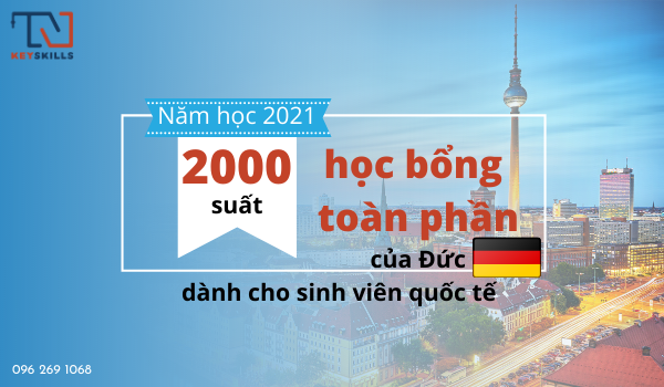 Hướng Nghiệp KeySkills - 2,000 suất học bổng toàn phần năm học 2021 dành cho sinh viên quốc tế của Đức