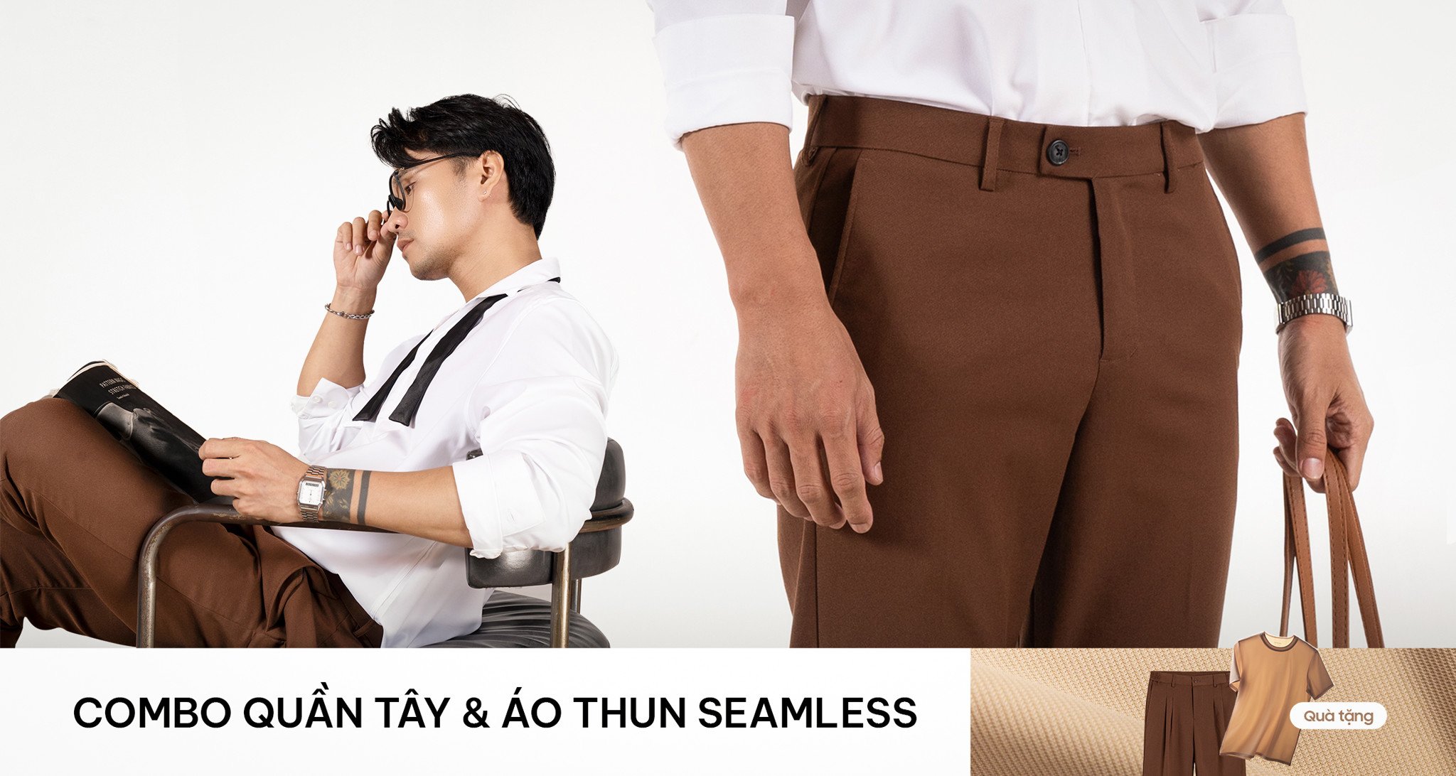 Combo Quần tây và Áo thun Seamless