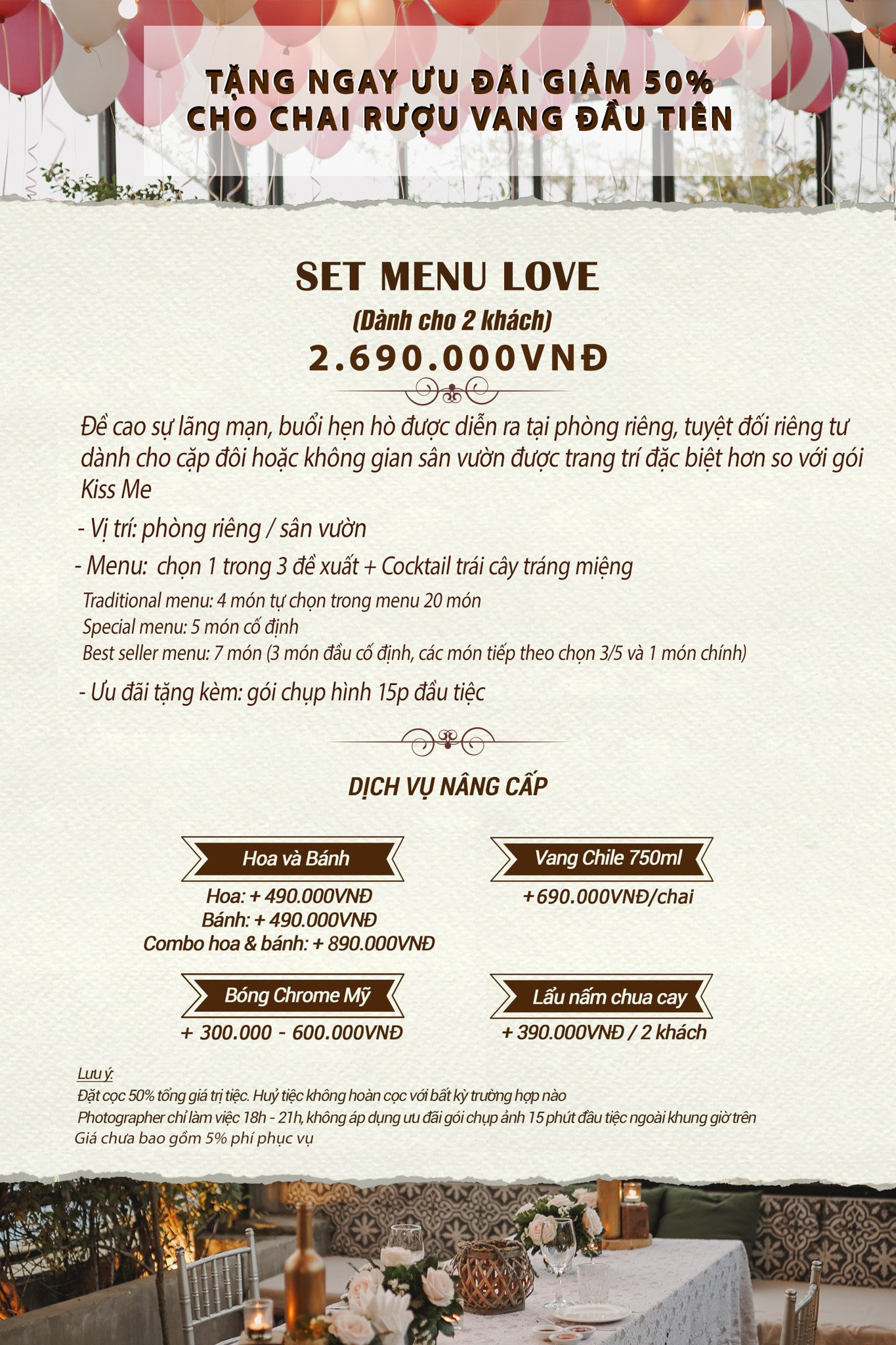 BÁO GIÁ TIỆC COUPLE