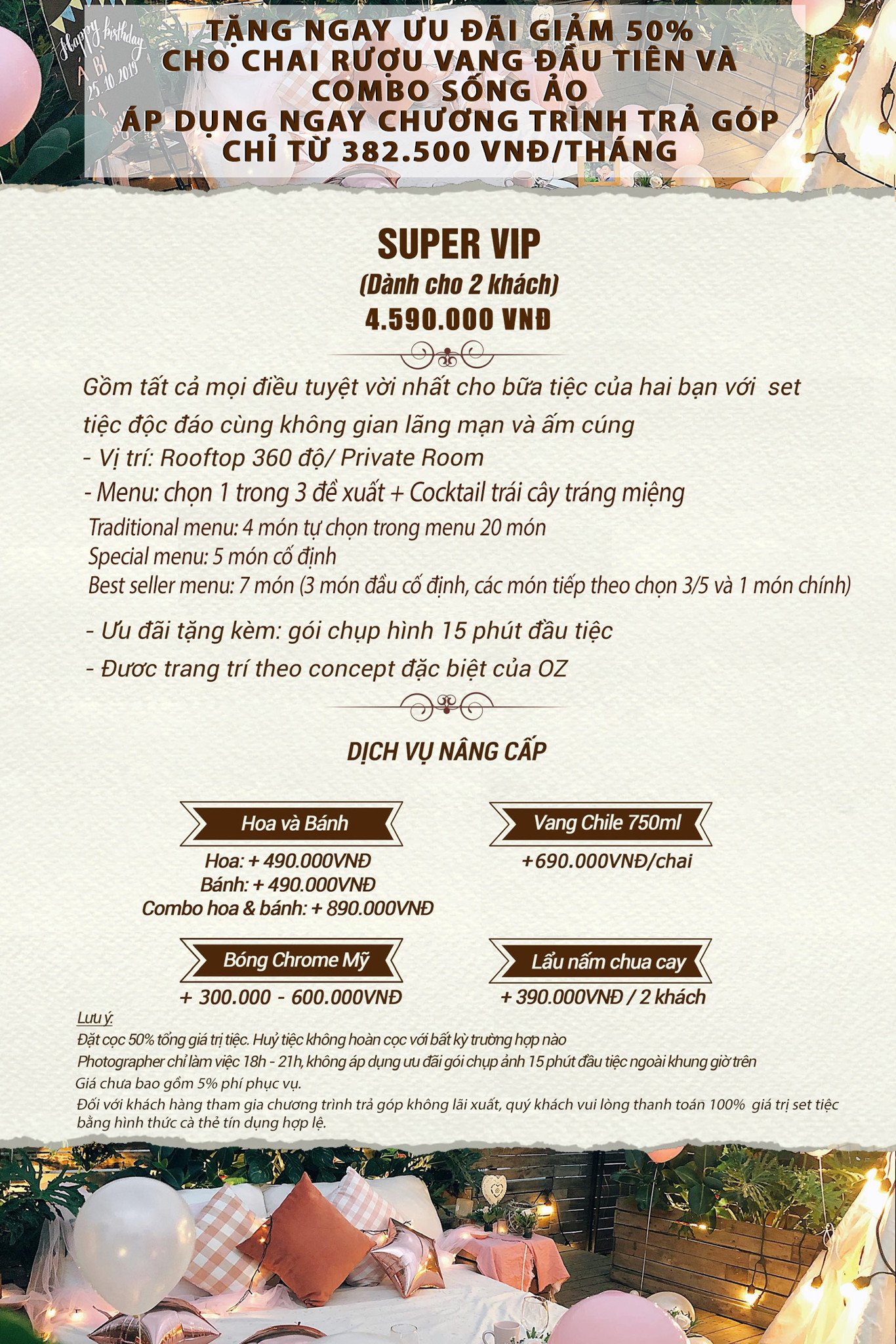 BÁO GIÁ TIỆC COUPLE